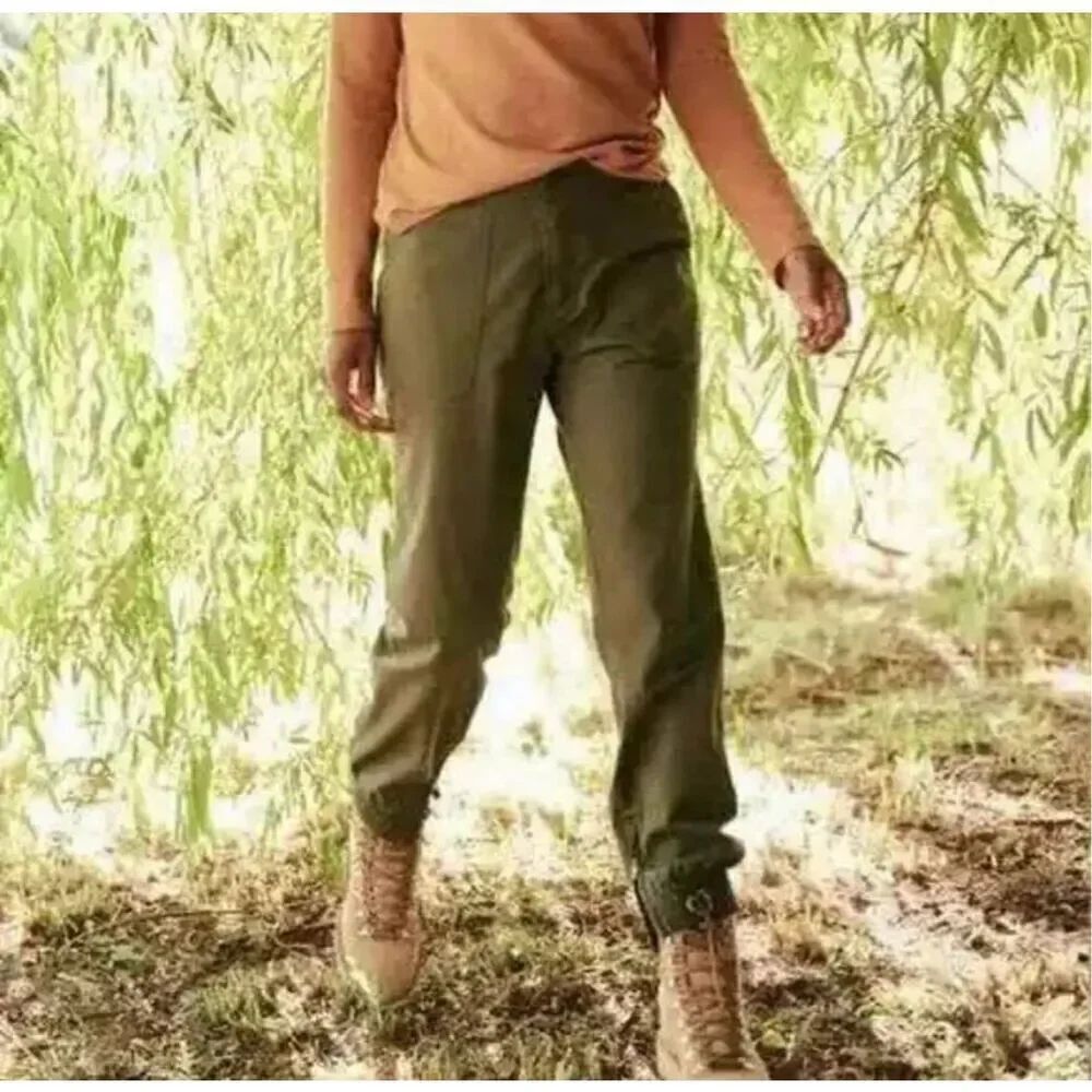 ✨Pact Woven Twill Utility Olive Green Organic Cotton Sz M Joggers Pants✨